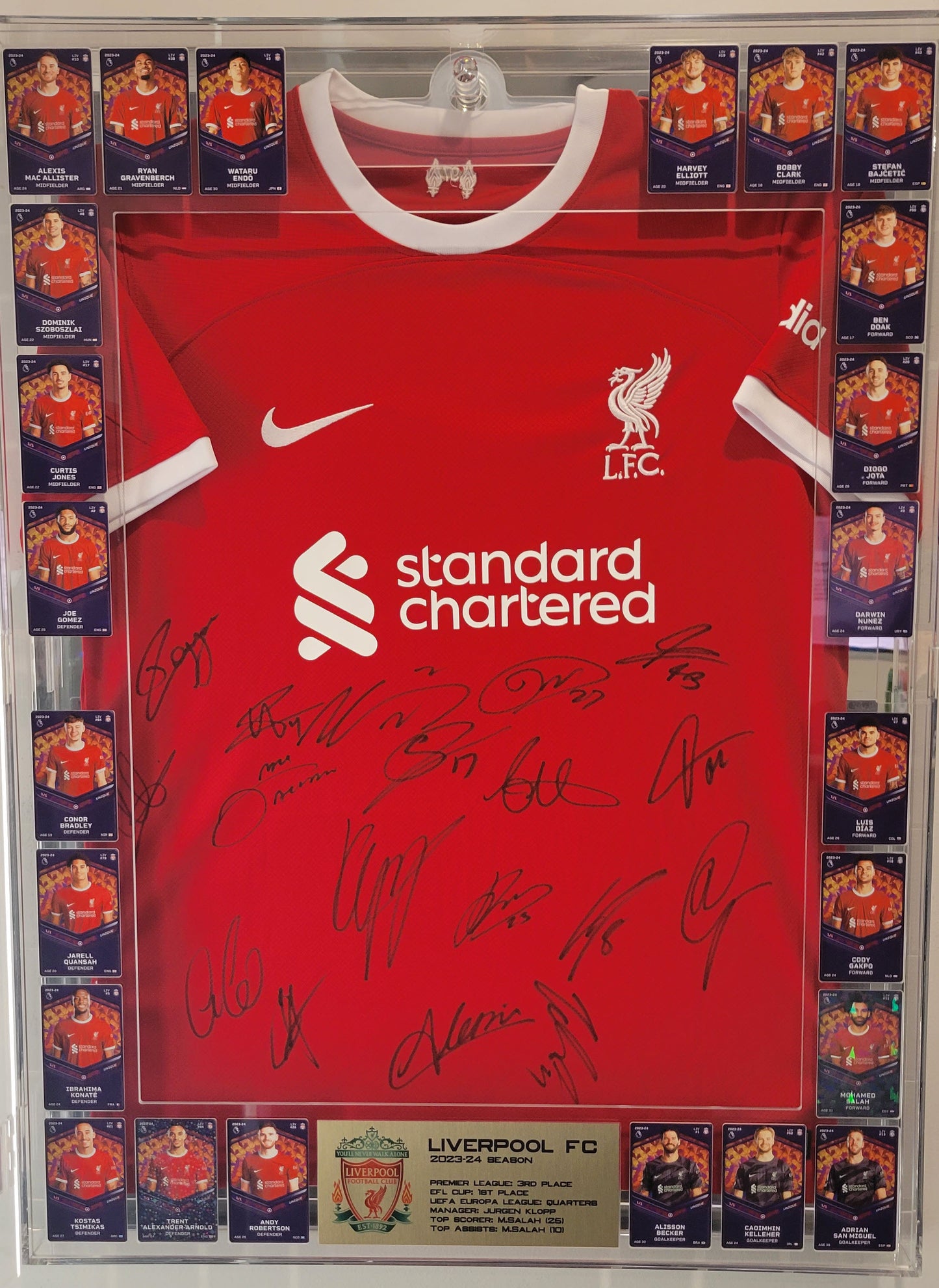 Liverpool 2023-24 Signed Shirt & NFT Display Package