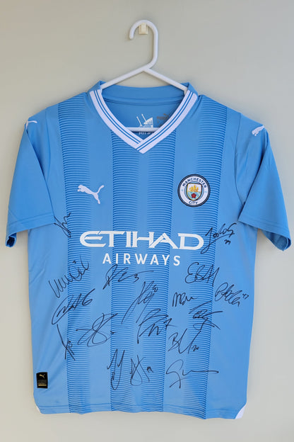 Man City 2023-24 Signed Shirt & NFT Display Package