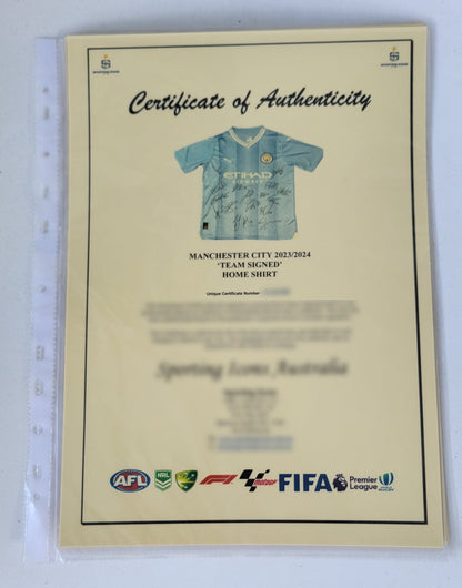 Man City 2023-24 Signed Shirt & NFT Display Package