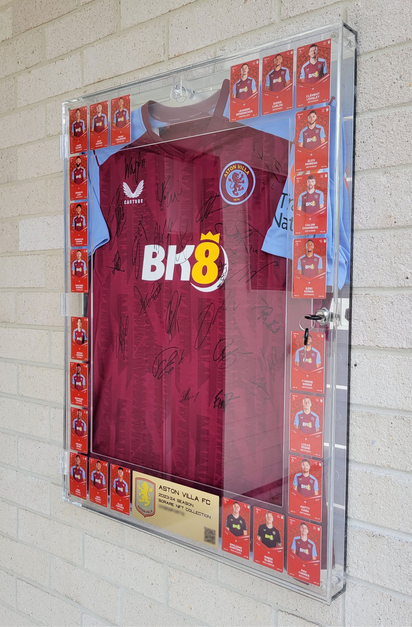 Aston Villa 2023-24 Signed Shirt & NFT Display Package