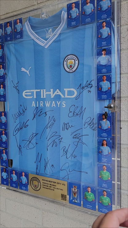 Man City 2023-24 Signed Shirt & NFT Display Package